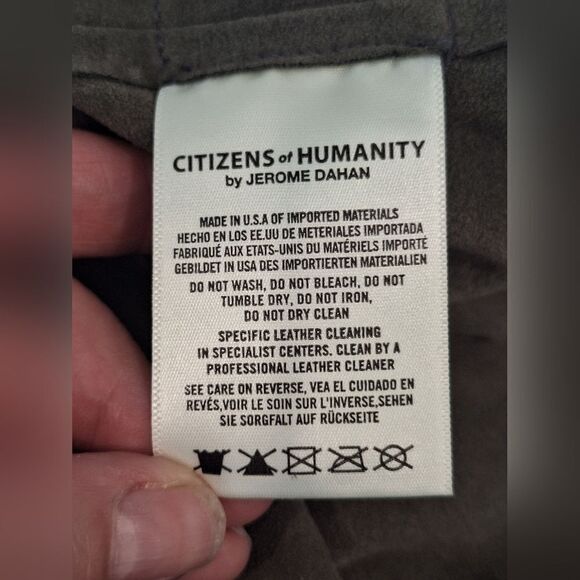 Citizens of Humanity leather suede open front cardigan 3/4 sleeve size M - Picture 5 of 7